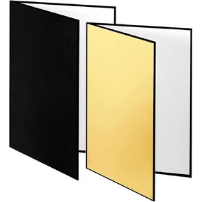 2PCS A3 17x12 Inch Photography Light Reflector Cardboard, 4 in 1 Paper Folding Light Diffuser Board for Photo Studio Still Life, Product and Food Shooting- Black, Gold, Silver, White