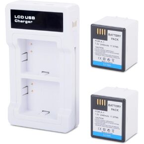 2-Pack Rechargeable VMA4400 Batteries for Arlo Pro, Arlo Pro 2 Camera with LCD Dual Charger Station and USB-C Cable Safe use Indoor and Outdoors 2440mAh 7.2V