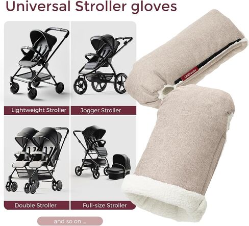 Momcozy Stroller Gloves Warmmuffs | Universal Winter Anti-Freeze Stroller Mittens | Winter Handmuff Stroller Accessories | Ultra-Plush,Weather-Proof | Foldable Adjustable | Shopping Golf Pet Cart in Saudi Arabia