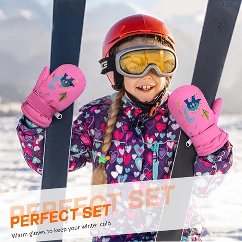 Baby Toddler Mittens, Boys Girls Winter Outdoor Gloves, Kids Easy-On Fleece Warm Mitterns in Saudi Arabia
