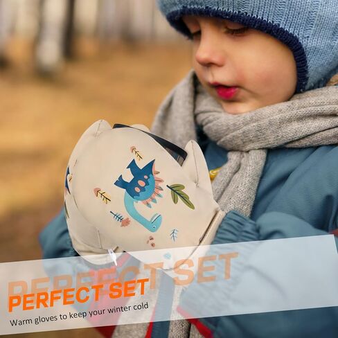 Baby Toddler Mittens, Boys Girls Winter Outdoor Gloves, Kids Easy-On Fleece Warm Mitterns in Saudi Arabia