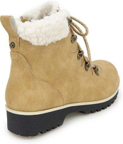 JBU Women's Poland Lace Up with Faux Shearling Fashion Comfort Waterproof Ankle Boot in Saudi Arabia