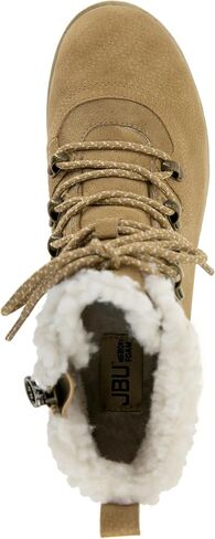 JBU Women's Poland Lace Up with Faux Shearling Fashion Comfort Waterproof Ankle Boot in Saudi Arabia