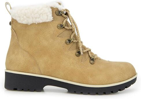 JBU Women's Poland Lace Up with Faux Shearling Fashion Comfort Waterproof Ankle Boot in Saudi Arabia