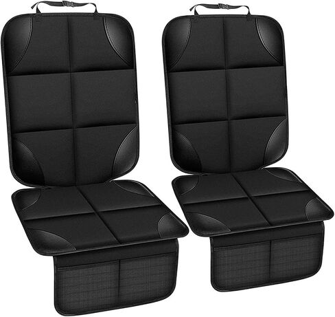 Car Seat Protector with Thickest Padding Cushion,Car Seat Protector for Child Baby,Waterproof Car Seat Covers with Non-Slip Padded Backing Mesh Pockets for Kids Pets Car Back Seat Protector(2 Pack) in Saudi Arabia