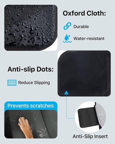 Car Seat Protector with Thickest Padding Cushion,Car Seat Protector for Child Baby,Waterproof Car Seat Covers with Non-Slip Padded Backing Mesh Pockets for Kids Pets Car Back Seat Protector(2 Pack) in Saudi Arabia