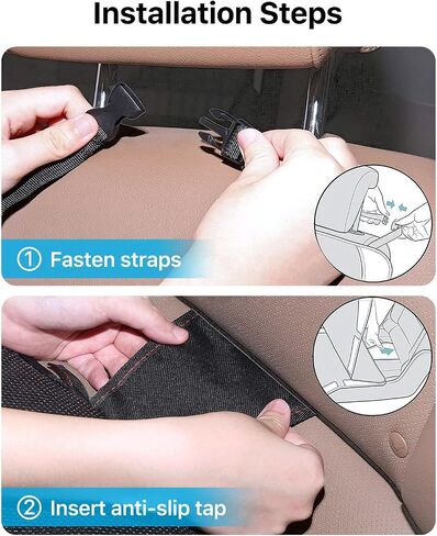 Car Seat Protector with Thickest Padding Cushion,Car Seat Protector for Child Baby,Waterproof Car Seat Covers with Non-Slip Padded Backing Mesh Pockets for Kids Pets Car Back Seat Protector(2 Pack) in Saudi Arabia