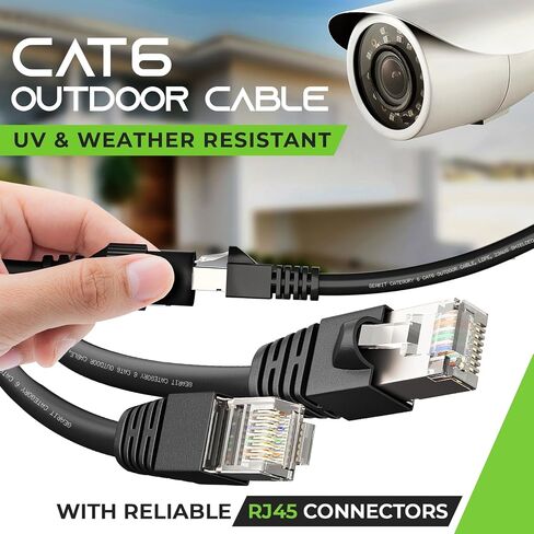 GearIT Cat6 Outdoor Ethernet Cable (50ft) 23AWG Pure Copper, FTP, LLDPE, Waterproof, Direct Burial, In-Ground, UV Resistant, POE, Network, LAN, Internet, Cat 6, Cat6 Cable - 50 Feet in Saudi Arabia