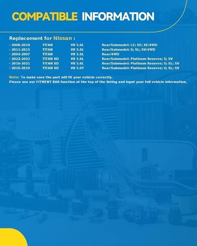 PHILTOP Rear Struts Shock for Titan 2004-2015, Shock Absorber 37251 * 2, Struts with Coil Spring SAA00P 2 Pcs in Saudi Arabia
