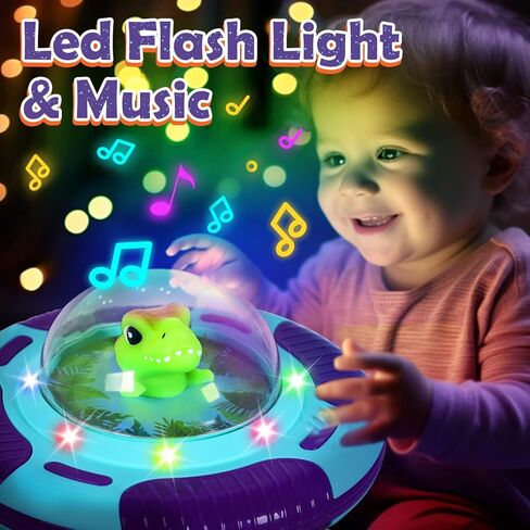Dinosaur Sit and Spin Toys for Toddlers 2-4 with Flash Light and Music, 360° Spinning Seat Toy, Birthday Gift for Toddlers 1-3 in Kuwait