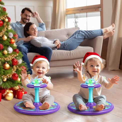 Dinosaur Sit and Spin Toys for Toddlers 2-4 with Flash Light and Music, 360° Spinning Seat Toy, Birthday Gift for Toddlers 1-3 in Kuwait