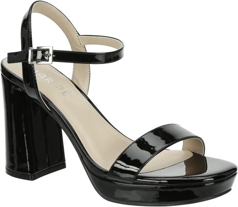 Maripe Vallee - Women's Open Square Toe Patent Platform Heeled Sandals in Saudi Arabia