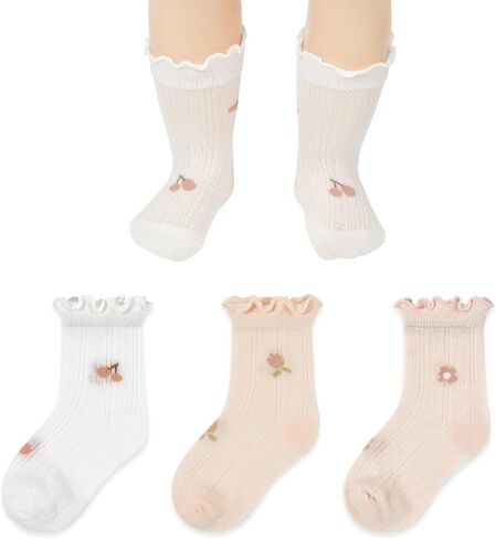 Zando Baby Girl Socks Infant Newborn Cotton Ankle Socks Frilly Ruffle Socks for Toddler Girls in Saudi Arabia
