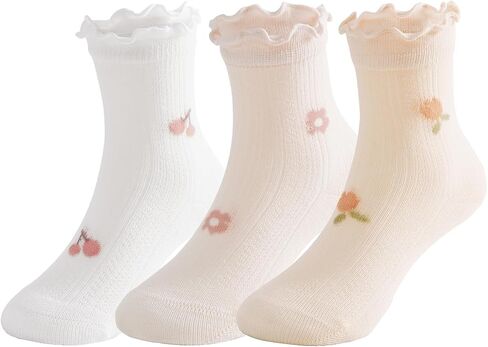 Zando Baby Girl Socks Infant Newborn Cotton Ankle Socks Frilly Ruffle Socks for Toddler Girls in Saudi Arabia