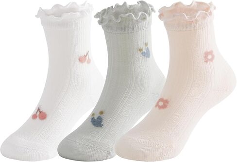 Zando Baby Girl Socks Infant Newborn Cotton Ankle Socks Frilly Ruffle Socks for Toddler Girls in Saudi Arabia