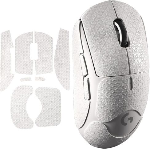 Sweatproof Mouse Grip Tape for Logitech G Pro X Superlight 2 Anti-Slip Skin for G Pro Superlight 2 Sticker Decals Pre-Cut Design(White) in Kuwait