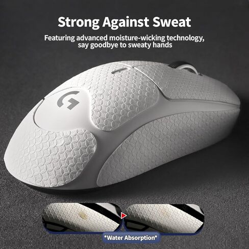 Sweatproof Mouse Grip Tape for Logitech G Pro X Superlight 2 Anti-Slip Skin for G Pro Superlight 2 Sticker Decals Pre-Cut Design(White) in Kuwait