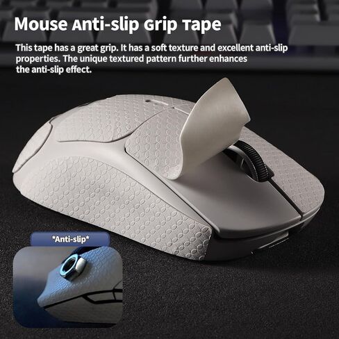 Sweatproof Mouse Grip Tape for Logitech G Pro X Superlight 2 Anti-Slip Skin for G Pro Superlight 2 Sticker Decals Pre-Cut Design(White) in Kuwait