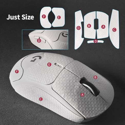 Sweatproof Mouse Grip Tape for Logitech G Pro X Superlight 2 Anti-Slip Skin for G Pro Superlight 2 Sticker Decals Pre-Cut Design(White) in Kuwait