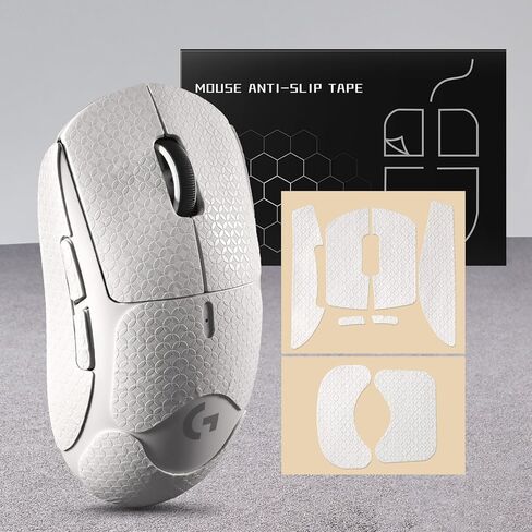 Sweatproof Mouse Grip Tape for Logitech G Pro X Superlight 2 Anti-Slip Skin for G Pro Superlight 2 Sticker Decals Pre-Cut Design(White) in Kuwait