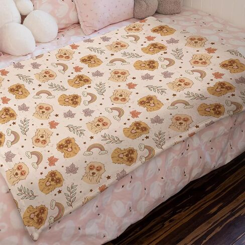 Fall Dogs Baby Blanket for Boy Girl Golden Retriever Boho Rainbow Leaves Flannel Soft Receiving Blankets Dogs Lovers Gift Bed Blanket Toddler Infant Newborn Nursery Crib Swaddle Blanket 30x40 in Saudi Arabia