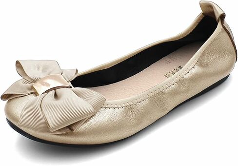 Womens Bowknot Ballet Flats Round Toe Flat Shoes Leather Casual Dress Shoes Wear to Work Slip On Moccasins in Saudi Arabia