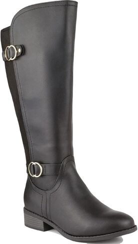 حذاء نسائي من Karen Scott Leandraa واسع للغاية حتى الركبة باللون الأسود مقاس 7 (C،D،W) in Kuwait