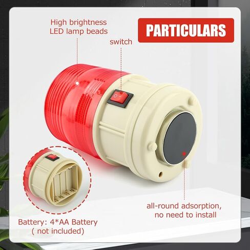 6" LED Warning Beacon, Battery Operated Emergency Strobe Light Magnetic Warning Safety Flashing Lamp for Vehicle Truck Tractor Golf Car Carts UTV (Blue) in Kuwait