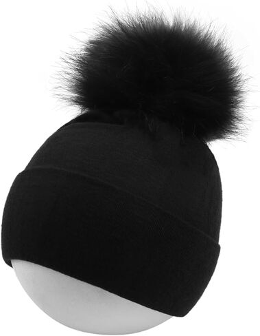 Newborn Cotton Hats 0-12 Months for Baby Boys Girls Soft Beanie Hat Infant POM Cotton Cap in Saudi Arabia