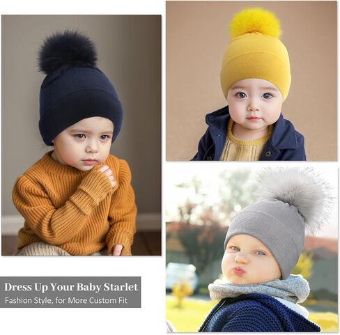 Newborn Cotton Hats 0-12 Months for Baby Boys Girls Soft Beanie Hat Infant POM Cotton Cap in Saudi Arabia