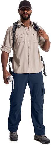 سروال رجالي للمشي لمسافات طويلة قابل للتحويل سريع الجفاف بسحاب للصيد والسفر وسفاري in Kuwait