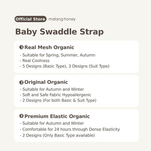 Malang Honey] 100% Organic Swaddle Strap (Suit Type) for Newborn Baby - Real Mesh (Spring, Summer, Autumn) Made in Korea (Green Onion Farm, S) in Saudi Arabia