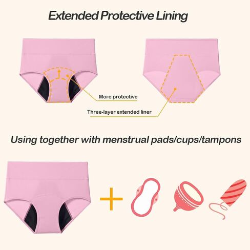 Kvitko Period Underwear for Women 3 Layers Breathable Menstrual Period Panties in Saudi Arabia