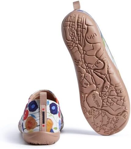 UIN Women's Slip On Art Travel Shoes Lightweight Sneaker Comfortable Walking Loafer Flat Toledo Ⅰ Blooming Scene in Saudi Arabia