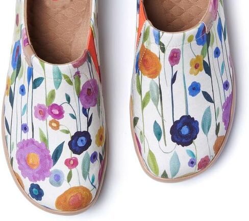 UIN Women's Slip On Art Travel Shoes Lightweight Sneaker Comfortable Walking Loafer Flat Toledo Ⅰ Blooming Scene in Saudi Arabia