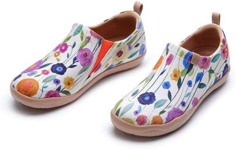 UIN Women's Slip On Art Travel Shoes Lightweight Sneaker Comfortable Walking Loafer Flat Toledo Ⅰ Blooming Scene in Saudi Arabia