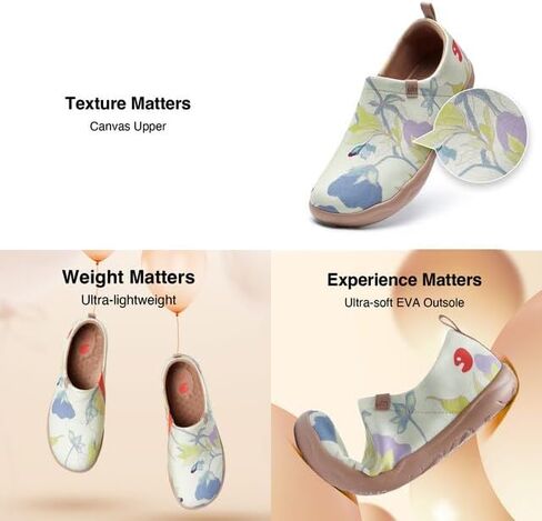 UIN Women's Slip On Art Travel Shoes Lightweight Sneaker Comfortable Walking Loafer Flat Toledo Ⅰ Blooming Scene in Saudi Arabia