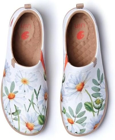 UIN حذاء نسائي سهل الارتداء للسفر Art حذاء رياضي خفيف الوزن مريح للمشي بدون كعب مسطح Toledo Ⅰ Blooming Scene in Kuwait