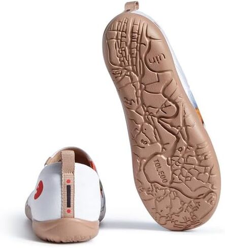 UIN حذاء نسائي سهل الارتداء للسفر Art حذاء رياضي خفيف الوزن مريح للمشي بدون كعب مسطح Toledo Ⅰ Blooming Scene in Kuwait