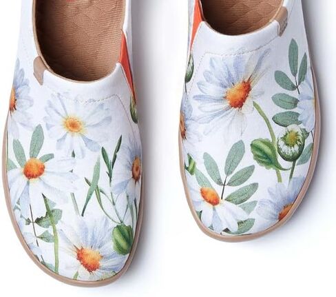 UIN حذاء نسائي سهل الارتداء للسفر Art حذاء رياضي خفيف الوزن مريح للمشي بدون كعب مسطح Toledo Ⅰ Blooming Scene in Kuwait