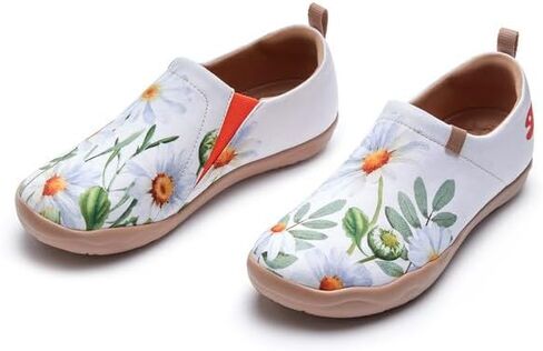 UIN حذاء نسائي سهل الارتداء للسفر Art حذاء رياضي خفيف الوزن مريح للمشي بدون كعب مسطح Toledo Ⅰ Blooming Scene in Kuwait