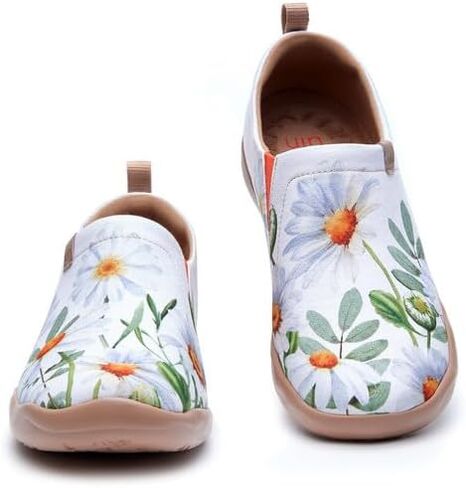 UIN حذاء نسائي سهل الارتداء للسفر Art حذاء رياضي خفيف الوزن مريح للمشي بدون كعب مسطح Toledo Ⅰ Blooming Scene in Kuwait