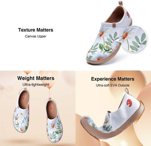 UIN حذاء نسائي سهل الارتداء للسفر Art حذاء رياضي خفيف الوزن مريح للمشي بدون كعب مسطح Toledo Ⅰ Blooming Scene in Kuwait