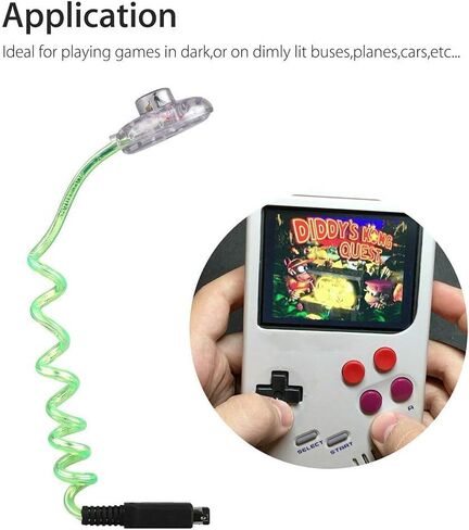 Green Flexible LED Night Worm Light for Game Boy Color Pocket for GBC GBP Screen Light, Console Worm Lamp Accessories Game Boy Color, No extra batteries required in Saudi Arabia
