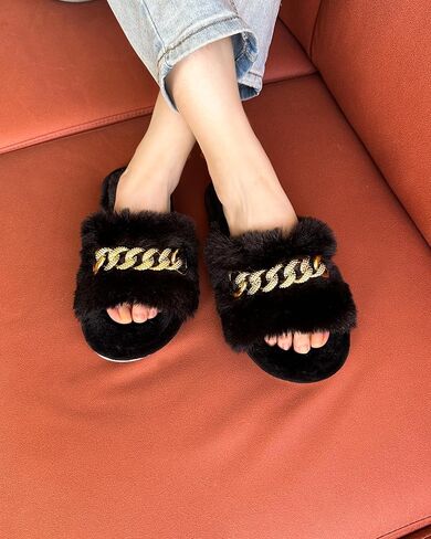 Slippers for Women, House Slippers for Woman, Cozy Fuzzy Fluffy Slippers Women, Memory Foam Slippers for Women, Slippers for Women Indoor and Outdoor, Gifts for Birthday Christmas Women Mom Ladies in Saudi Arabia