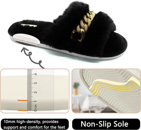 Slippers for Women, House Slippers for Woman, Cozy Fuzzy Fluffy Slippers Women, Memory Foam Slippers for Women, Slippers for Women Indoor and Outdoor, Gifts for Birthday Christmas Women Mom Ladies in Saudi Arabia