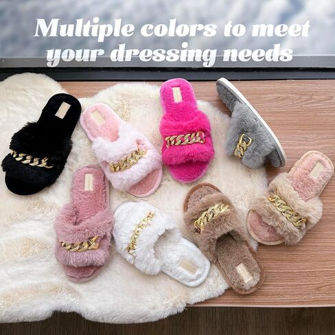Slippers for Women, House Slippers for Woman, Cozy Fuzzy Fluffy Slippers Women, Memory Foam Slippers for Women, Slippers for Women Indoor and Outdoor, Gifts for Birthday Christmas Women Mom Ladies in Saudi Arabia