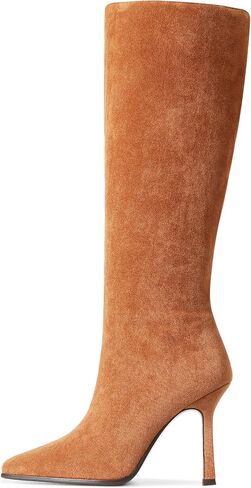 AOSPHIRAYLIAN Knee High Boots for Women Square Toe Tall Boots with Zipper Fashion Dress High Heel Boots Black Brown in Saudi Arabia
