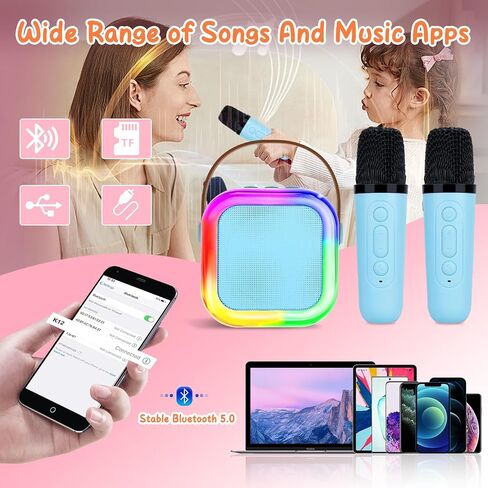 Karaoke Machine for Kids, Toys for 3-12 Years Old Girls Gifts, Kids Karaoke Microphone Machine Toy, Best Fun Christmas Birthday Gifts for 5 6 7 8 9 10 11 Years Teens Girl Boys in Saudi Arabia
