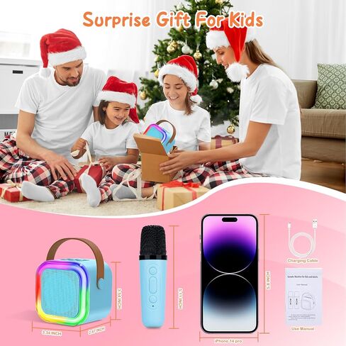 Karaoke Machine for Kids, Toys for 3-12 Years Old Girls Gifts, Kids Karaoke Microphone Machine Toy, Best Fun Christmas Birthday Gifts for 5 6 7 8 9 10 11 Years Teens Girl Boys in Saudi Arabia